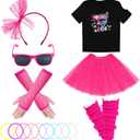 baotongle 80s Costume Accessories Set 80s 90s Outfits for Halloween Cosplay 1980s Party
