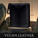 Premium Black Trading Card Binder with Handle 900 Card Capacity, 50 Double-Sided 9-Pocket Sleeves, PU Leather Zippered Design, Velvet Lining, Includes Bonus Clear Card Holder 13" x 10.5" x 1.8"