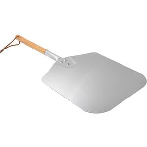 onlyfire 28" Long Metal Pizza Peel with Wooden Handle for Indoor & Outdoor Grill Oven, 13.5 x 16 inch Pizza Baking Spatula Paddle for Baking Bread Pie