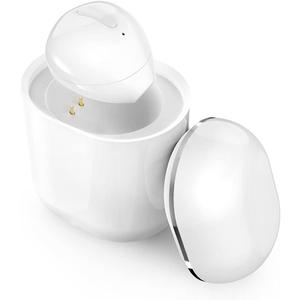 Invisible Earbuds Sleep Bluetooth Earbuds Mini Tiny Discreet Hidden Headphones for Work, Small Ear Canals - Single Earbud with Charging Case (White)