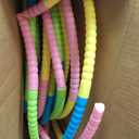 Syhood 12 Pcs Toy Color Hoop Plastic Detachable Adjustable Hoop Light Weight Exercise Fitness Equipment Toy Waist Ring for Adult Party, 3 Sizes(Green, Pink, Yellow, Blue)
