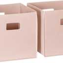 RiverRidge Kids 2pc Fabric Collapsible Storage Cube Organizers with Handles for Playroom Organization - Soft Pink
