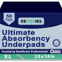 Disposable Bed Pads 30" x 36" - 50 Count - Large Bed Pads for Incontinence - Seniors, Adults & Kids Chucks Pads - Adult Absorbent Incontinence Disposable Underpads for Beds & Furniture