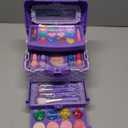 54 Pcs Kids Makeup Kit for Girls, Princess Real Washable Pretend Play Cosmetic Set Toys with Mirror, Birthday Gifts for 3 4 5 6 7 8 9 10 Years Old Girls Kids (Purple)