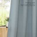 NICETOWN Linen Curtains 96 inches Long for Living Room, Grommet Semi Sheer Drapes Linen Weave Window Treatments Privacy Added with Light Filtering for Bedroom, Stone Blue, W34 x L96, 2 Panels