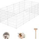 C&AHOME Pet Playpen, Small Animals Supplies, 12 Panels Exercise Playpens Cage, C Grids Portable Yard Fence Indoor, Ideal for Guinea Pigs, Puppy Pet Products, DIY Metal Playpens, 12"  15" White