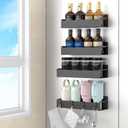 4 Pack Magnetic Spice Rack Organizer for Refrigerator and Oven, Black Fridge Organizers and Storage for Kitchen