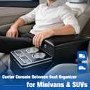 Center Console Organizer for Minivans, SUVs & Middle Van Seats - Floor-Mounted Lockable Storage Box with Dual Cup Holders, Ideal for Vehicle Interior