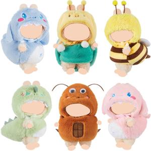 6 Set Animals Clothes Outfits for 17cm Doll Bee Shark Dinosaur Little Mantis Turtle Outfit Cute Doll Clothes Toys Dress Accessories for Collector Fans Display