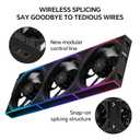 TL-M12QR X3 120mm ARGB PC Fans  Reverse Blade Design, 1500RPM, Silent Operation, Daisy-Chain Connection, with Infinite Mirror Effect (Black-3Pack)