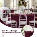 6 Pack Burgundy Round Tablecloth, Fitted Table Cloths for 6 foot Round Tables, 132 Inch Round Red Tablecloth Table Skirt for Wedding Birthday Photo Themed Party Banquet Holidays Red Party Decorations