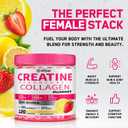 Creatine for Women, 5000mg Complex with Collagen & BCAAs, Vitamin B12, Creatine Monohydrate Gummies for Women, for Lean Muscles, Booty, Focus & Energy, Pre-Workout Chewbles, Sugar-Free, 120 Count, EXP: 03/2028