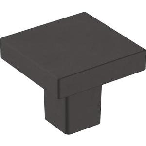 Amerock | Cabinet Knob | Matte Black | 1-3/16 inch (30 mm) Length | Monument | 1 Pack | Drawer Knob | Cabinet Hardware