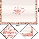 Hafangry Happy Mother's Day Tablecloth Pink Love Heart Floral I Love Mom Holiday Decoration Stripes Kitchen Dining Room Home Decor-60×84inch