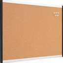 Amazon Basics Cork Bulletin Board, 23" x 17", Lightweight, Easy to Mount, Aluminum/Plastic Frame