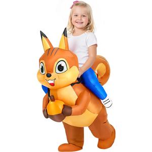 Squirrel Costume Inflatable Costume Kids Blow Up Ride On Halloween Costume (7-10 Yrs)