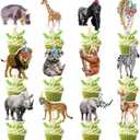 36 PCS Safari Happy Birthday Cupcake Toppers Jungle Theme Party Decorations Baby Shower Cake Decor Cupcake Decorations Cake Decorating Party Supplies Decor for Boys Girls Baby Shower