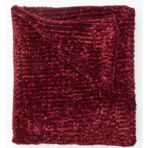 BrylaneHome Chenille Knitted Throw Blanket - Burgundy, 50x60 inches