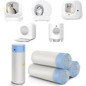 80-Pack 21.6"Opening x 11.8"L Heavy Duty Cat Litter Box Liners for Fsitego & Fumoi Automatic Litter Boxes, Extra Thick Self-Cleaning Litters Box Bags, Cat Litters Bags with Drawstring and Leakproof