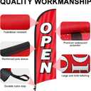 Feather Flag for Business with Pole and Ground Stake - 8ft Open Sign Advertising Banner