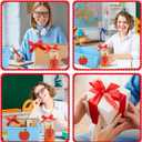 8 Pcs Back to School Teacher Gift from Students Thank You Teacher Appreciation Gift Set for First Day of School Women Glass Cup Basket Notebook Pen Dry-erase Marker