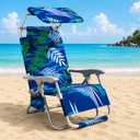 Suteck Zero Gravity Beach Chair with Canopy, Backpack Beach Chairs for Adults, Lightweight Adjustable Reclining Beach Chair with Shade, Folding Lay Flat Chair for Beach Poolside Outdoor