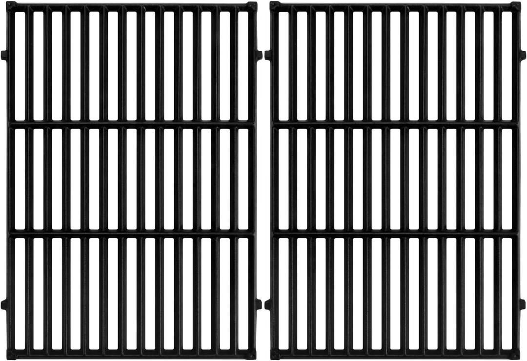 GGC 18.75" Grill Grates for Weber Genesis ii E-310, E-315, E-325, E330, E335, S-310, S-335, S-345 Genesis II LX S-340, LX E-340, 2 PCS Cast Iron Grates for Weber 66095 66802