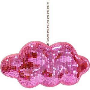 Pink Disco Ball Cloud Shaped, Hanging Disco Home Decor for Party,Room,Home, Retro Reflective Mirror Ball with Chain, Disco Ornaments, Design Patent
