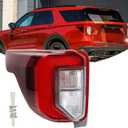 USA TYPE Tail light Black Housing W/Plastic Screw Stud Assembly Compatible with 2020-2023 Ford Explorer ST Rear Tail Lamp With Thread Left driver Side FO2800276 LB5Z-13405-G