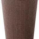 [100 SET]Harvest Pack 12 oz Disposable Coffee Cups, Insulated Ripple Double-Walled Paper Cup with Lids, Brown Geometric, Tea Hot Chocolate Drinks To go coffee cups