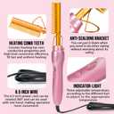 Electric Hot Comb Hair Straightener Heat Pressing Combs Ceramic Curling Flat Iron Curler, Hot Comb Electric for Wigs Electrical Straightening Comb Curling Iron for Natural Hair with Anti-Scald Case