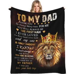 Gifts for Dad - Blanket for My Dad for Birthday, Fathers Day, Christmas, Valentines - Flannel Blanket, 60''x50''