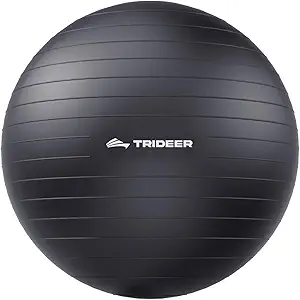 Trideer Exercise Ball for Yoga, Pilates & Fitness – Stability Ball Equipment for Home Gym & Office Chair, Core & Balance Training Accessories, Physical Therapy Equipment, Quick Pump Included, L