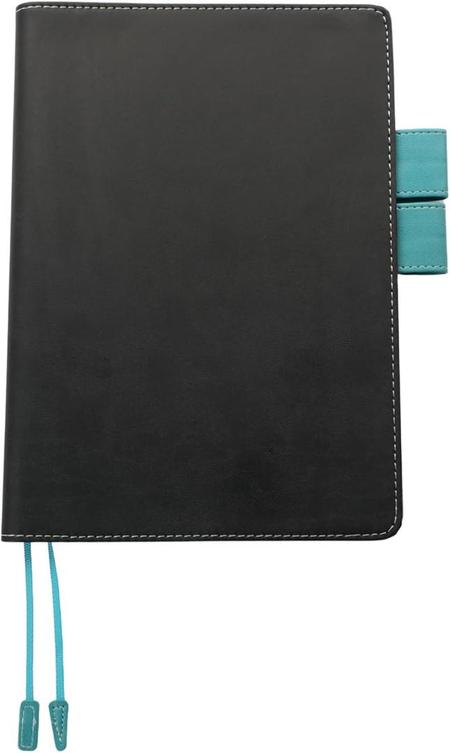 Fromthenon A5 PU Faux Leather Cover for Notebook Planners, Refillable Planner Case [Cover Only] (Black)