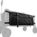 Xxerciz Collapsible Wagon Side Pocket for Umbrella, 900D Oxford Storage Bag with Mesh Pouch for Folding Wagon, Garden Cart Accessories Bag for Camping Garden Sports (Black)