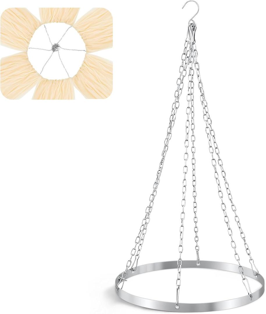 12 Inches Silver Metallic Ceiling Drapes Hanging Kit for 6 Panels Wedding Ceiling Drapes Canopy Hoop Metal Hardware Kit for Draping Fabric Indoor Outdoor Decorations Photo Backgrounds