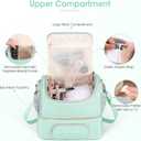 Nail Polish Bag Organizer Case Double Layer Nail Kit Storage Bag Fits 45+ Bottles(15ml/0.5fl.oz) and Nail Supplies Nail Travel Carrying Case for Nail Tech and Nail Lover.