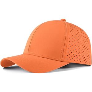 VOBOOM Men Quick Dry Baseball Cap Laser Cut Mesh Ball Curved Brim Snapback Hat Orange