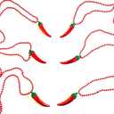 14 Pcs Chili Pepper Bead Mexico Fiesta Red Pepper Party Gift Beads Chili Themed Party Decorations Mardi Gras Beads Party Supplies