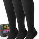 Soft Cotton Compression Socks for Women Men 20-30mmHg - Knee High Support for Circulation, Nurses, Pregnancy, Travel, XL