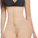 Lover-Beauty Fajas Colombianas Shapewear for Women Tummy Control Postpartum Body Shaper Butt Lifter Bodysuit (X-Small, 3-light Skin-3 Row-hooks-zipper Crotch)