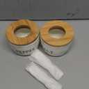 2 Pack Salt and Pepper Bowls Set, Ceramic Salt and Pepper Containers with Visible Airtight Bamboo Lid and Spoon, White Salt Pepper Holder Shakers Set, Salt Cellar Box Dish with Lid (Brown Clay)