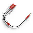 J&D 1/4 Inch TRS Stereo Splitter Y Cable, 6.35 mm Male to Dual 6.35 mm Female Jacks, Quarter Inch Audio Splitter Cord, Gold Plated Connectors, Durable PVC & Copper Construction, Red, 1.6 feet