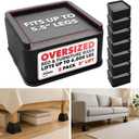 iPrimio Oversized Bed and Sofa Risers, Square 3" Lift, Heavy Duty, 8 Pack, Up to 6000lbs - Bed Raising Blocks, Furniture and Couch Risers - Bed Lifts for College Dorm Rooms, Couches, Tables, Desks