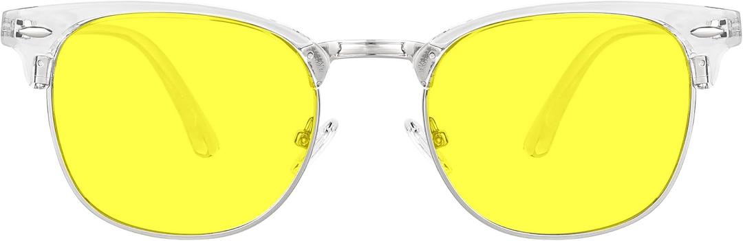 AMBEYE TR90 Frame Night Driving Glasses with Yellow Lens for Drivers, Cycling & Outdoor Activities, Men & Women(Clear)