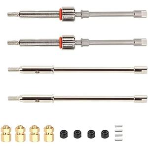 Rcawd 2X 40Cr-Mo Steel 4.5mm Longer Front Rear Cvd Drive Shaft Axle w/Brass Thicker Hex for Bigger Wheels Brushless/Brushed Power Axial 1-24 Scx24 Crawlers