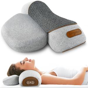 Spongiduits 3-in-1 Neck Massager Pillow | Massage Neck Hump - Heating, Vibration, Airbag Elevation & Memory Foam Support for Comfort (Grey) (Gray)