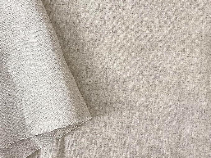 100% Linen Fabric – Lightweight Delavé Vintage Dyed – Two-Tone Effect – Pre-Washed Soft & Breathable – 52" Wide – by The Linen Lab (Natural, 1 Yard pre Cut)