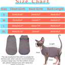 BRKURLEG Hairless Cats T Shirt, Cat Sweaters, Pullover Kitten Shirts, Sleeveless Round Collar Cotton Vest for Cornish Rex Devon Rex Peterbald and Small Dogs Sweater(OrangeBlue Stripes, Large)