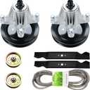 Deck Mulch Rebuild Kit for Cub Cadet LTX1040 LTX1042 RZT-42, Spindle Replaces 618-04822 918-04950, Blade 742-04126 942-04126, Belt 754-04060, Pulley 956-04129